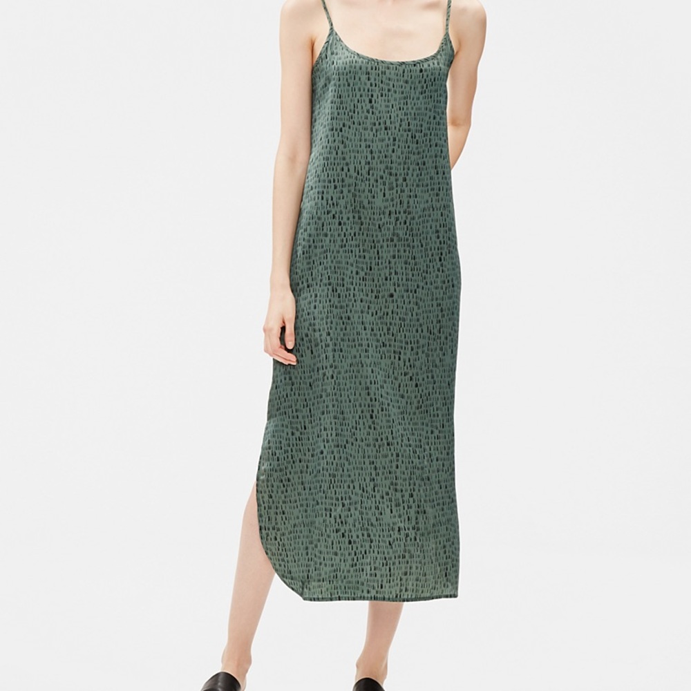 Eileen Fisher Green Slip Dress